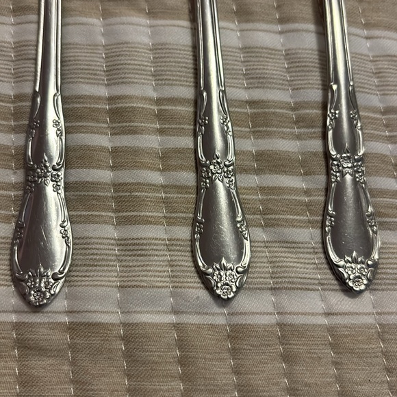 Vtg Wm A Rogers Oneida Ltd Fenway/Daydreams Stainless Flatware 3 Ice Tea Spoons - Picture 2 of 10